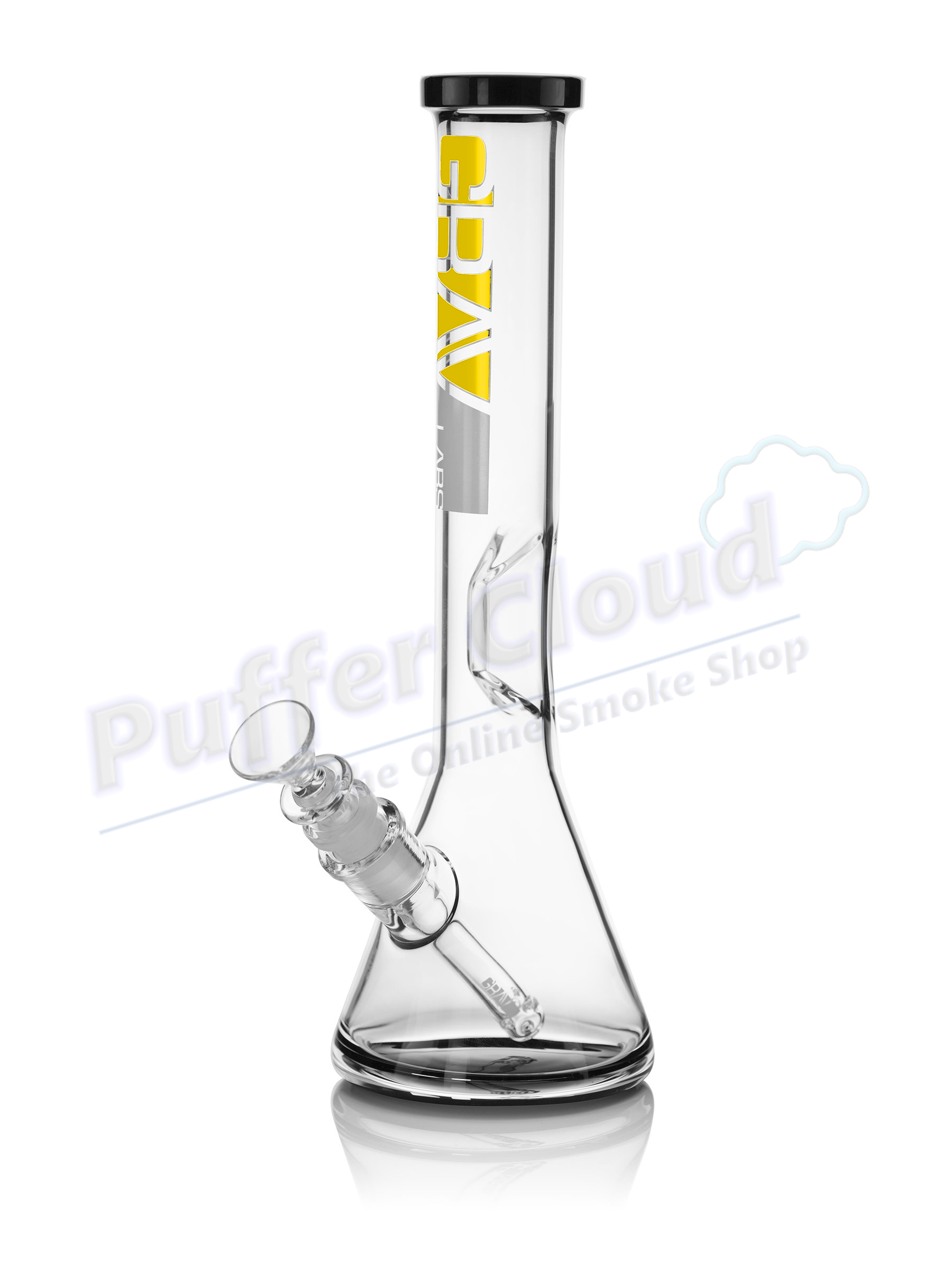 12" Grav Labs Beaker With Black Glass Accents - Puffer Cloud | The World's Best Online Smoke and Head Shop