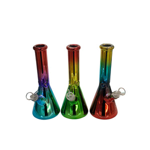 8" Rainbow Chrome Color Glass Beaker Bong - Puffer Cloud The World's Best Online Smoke Shop & Head Shop
