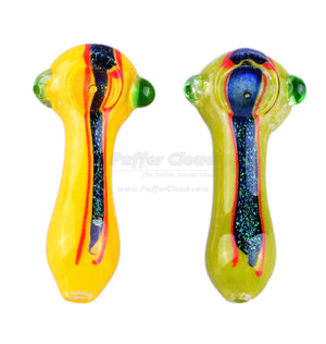 4" Sparkle Stripe Spoon Hand Pipe - Puffer Cloud | The World's Best Online Smoke and Head Shop