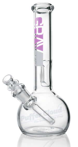 8" Grav Labs Round Base Water Pipe - Clear Glass - Puffer Cloud | The World's Best Online Smoke and Head Shop