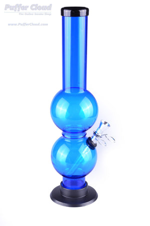 12" Blue Double Bubble Water Tube - Puffer Cloud | The World's Best Online Smoke and Head Shop