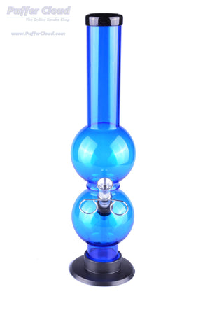12" Blue Double Bubble Water Tube - Puffer Cloud | The World's Best Online Smoke and Head Shop