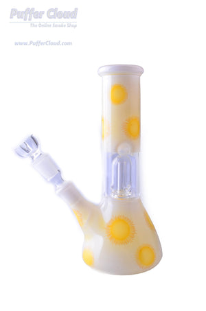 8" Glass Sunshine Water Tube w/ Dome Perc - Puffer Cloud | The World's Best Online Smoke and Head Shop