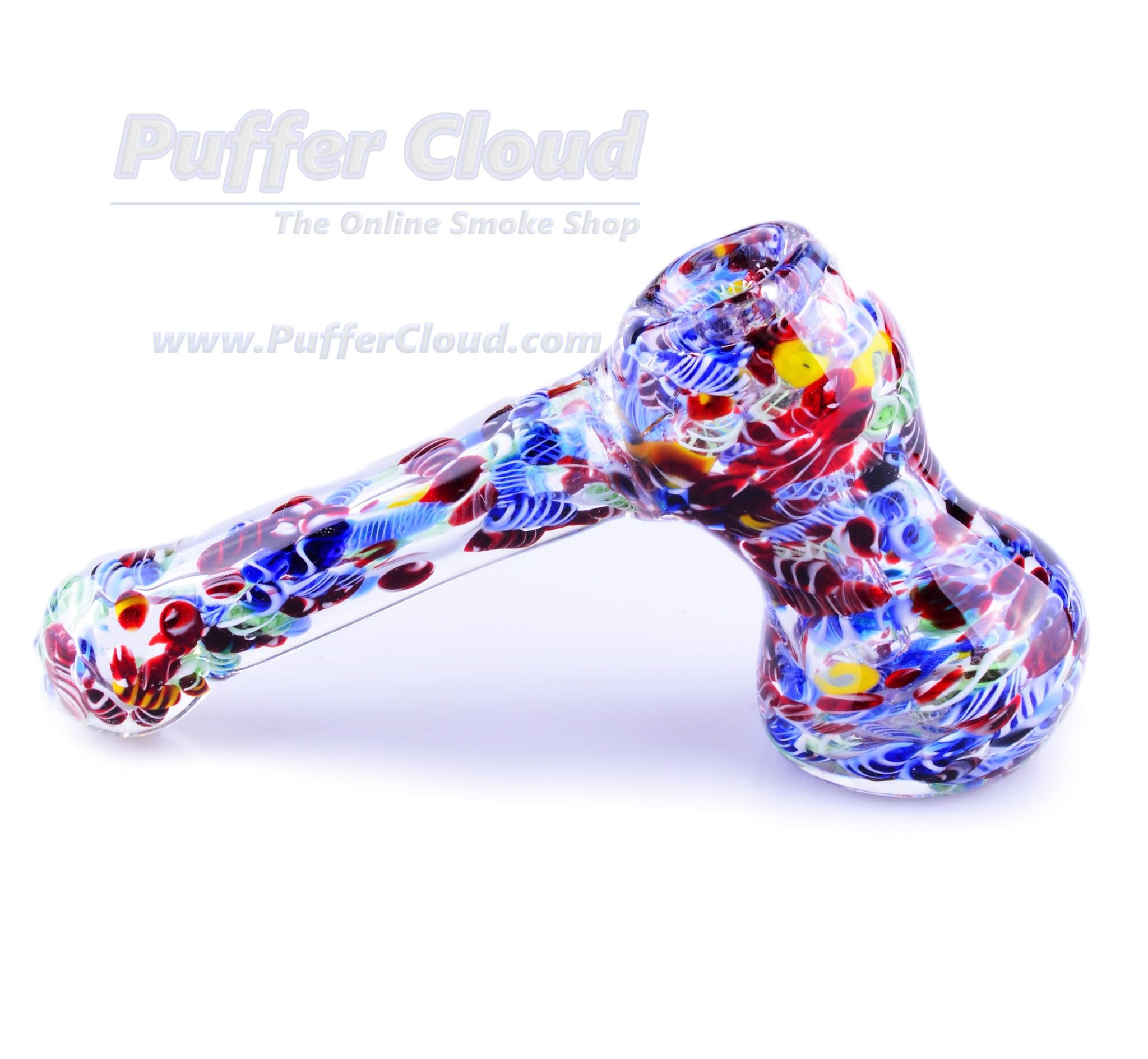 Rainbow Frit Hammer Bubbler - Puffer Cloud | The World's Best Online Smoke and Head Shop