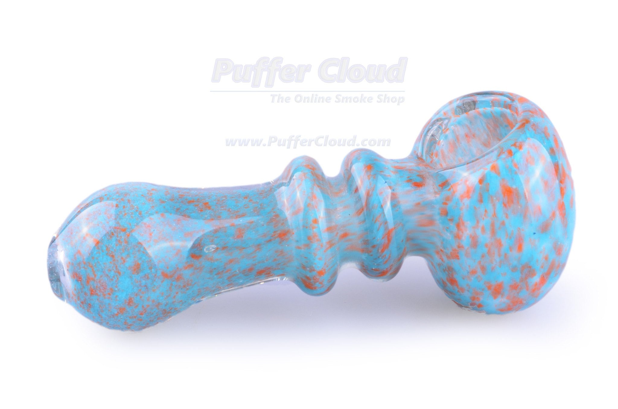 Mini Spoon Pipe With Blue Frit Design - Puffer Cloud | The World's Best Online Smoke and Head Shop