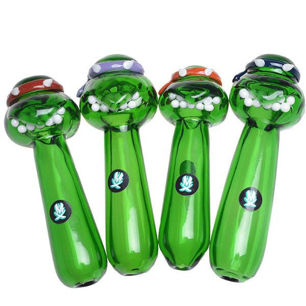 Glass Ninja Turtle Head Pipe By Mathematix - Puffer Cloud | The World's Best Online Smoke and Head Shop