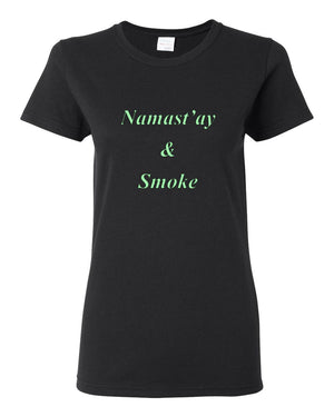 Women's Namast'ay & Smoke T-Shirt - Puffer Cloud | The World's Best Online Smoke and Head Shop